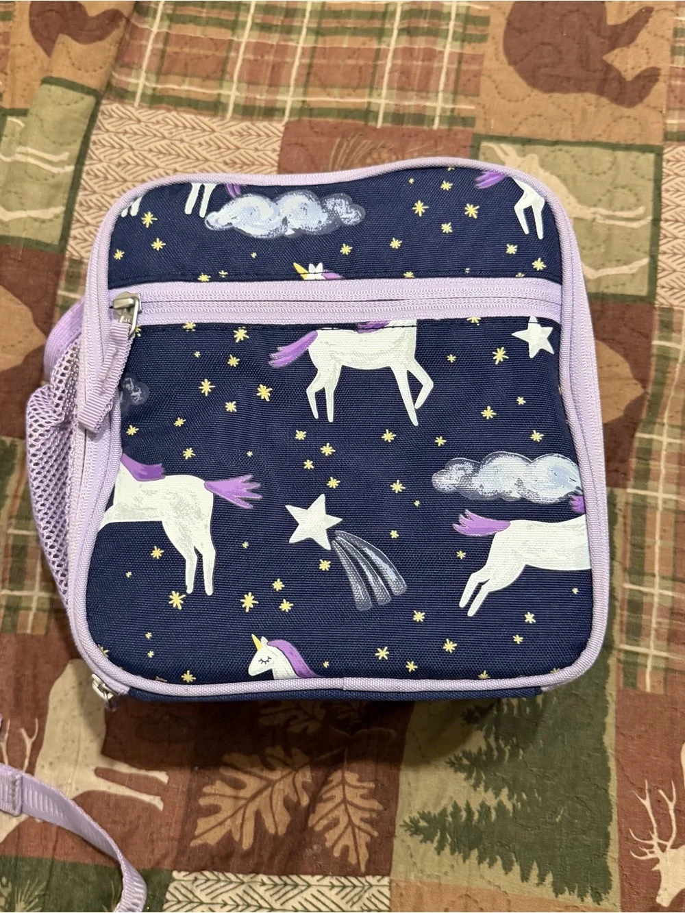 Pottery Barn Kids Navy and Lavender Unicorn Backpack